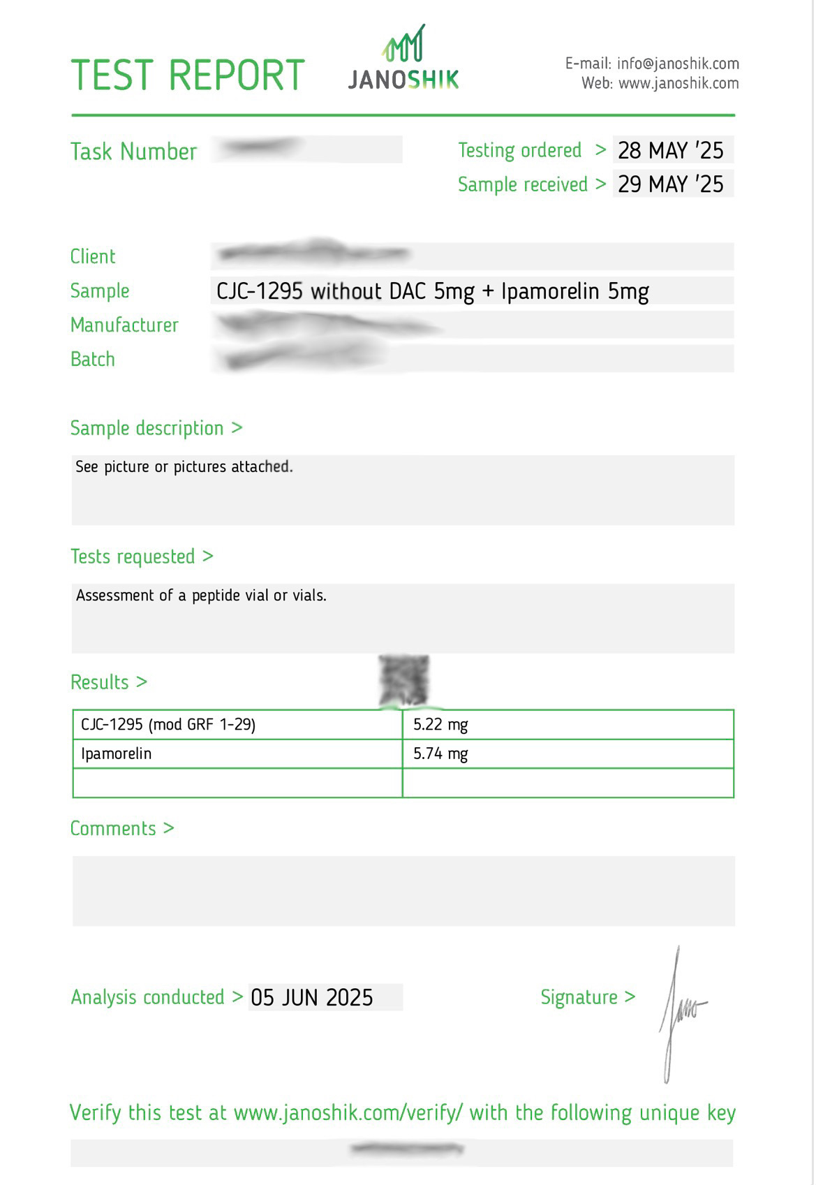 CJC / IPA Blend Lab Report